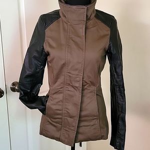 HM military Green and Leather Jacket size 2